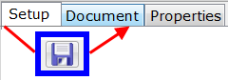 Setup Tab – Save – Document Tab