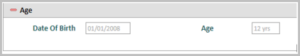 the non editable fields for date of birth and age