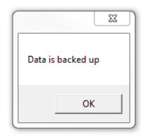 notification message stating data is backed up