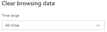 Screenshot shows the clear browsing data widow.