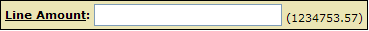 Graphic of the Line Amount field with an example of "1234753.57" in parenthesis.