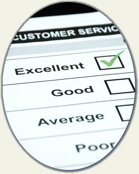 Customer Service Survey with Excellent checked